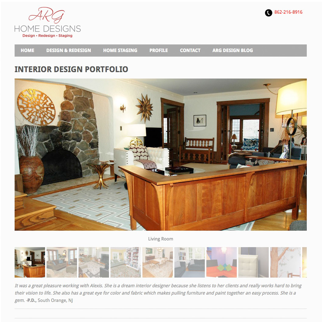 ARG Home Designs Web Site Design